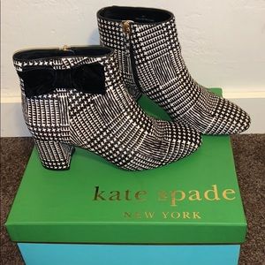 Kate Spade Calf Hair Plaid Ankle Boots